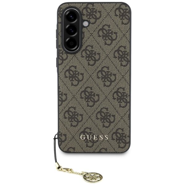 Guess HC PU 4G Charm case for Samsung Galaxy A56 Brown