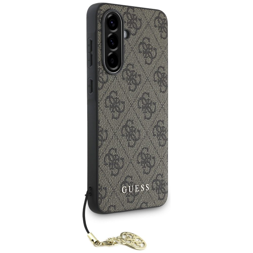 Guess HC PU 4G Charm case for Samsung Galaxy A56 Brown