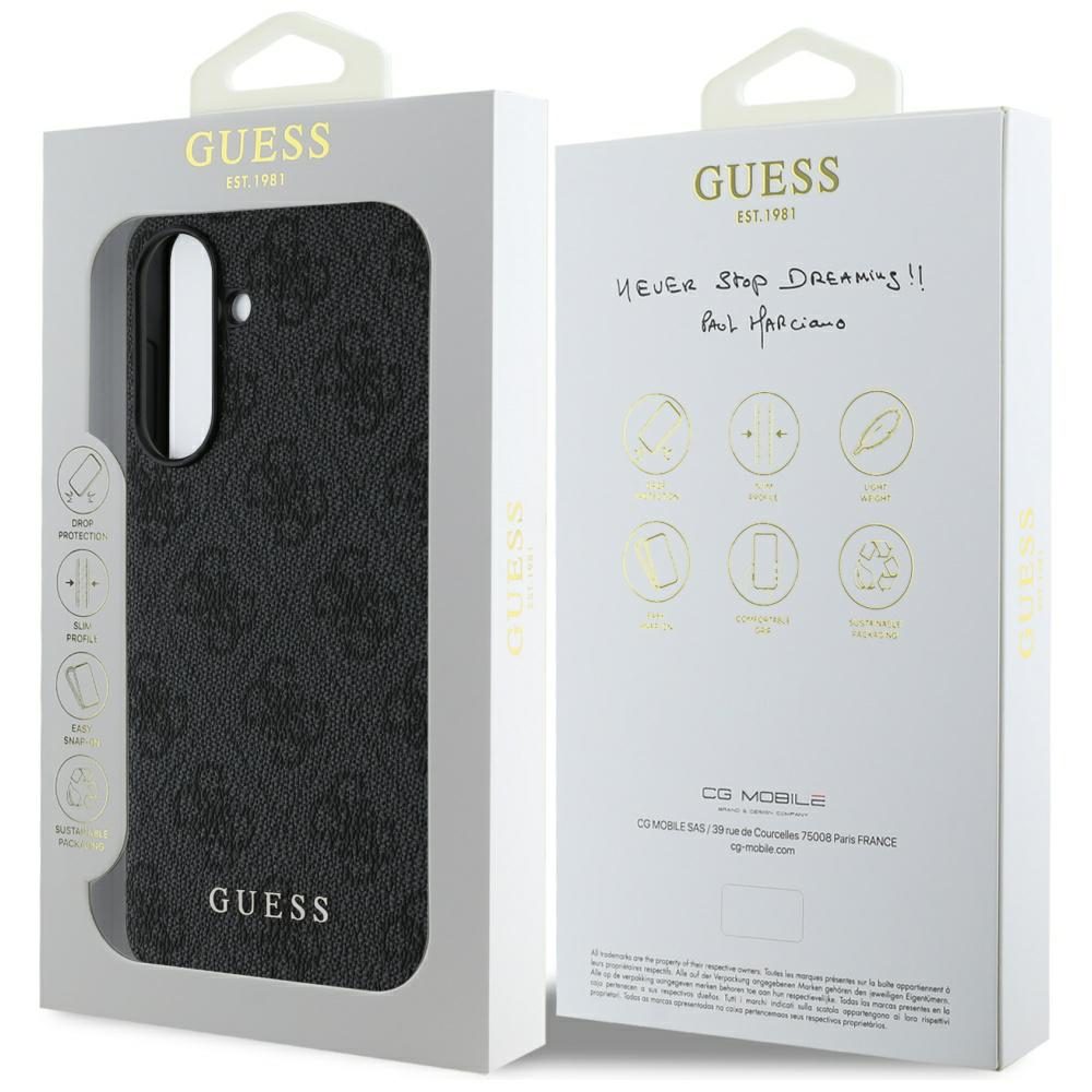 Guess HC PU 4G Charm case for Samsung Galaxy A56 Black