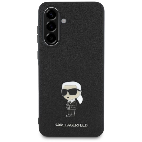 Karl Lagerfeld HC Ikonik Fixed Glitter Ikonik Logo Metal Pin case for Samsung Galaxy A36 Black