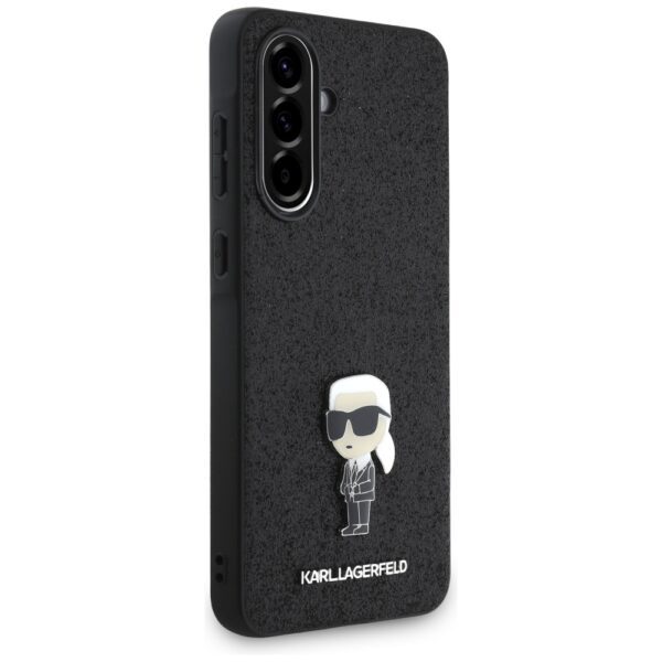 Karl Lagerfeld HC Ikonik Fixed Glitter Ikonik Logo Metal Pin case for Samsung Galaxy A36 Black