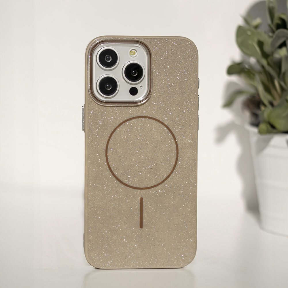 445314_oryg Glitter Thin Mag case for iPhone 17 Pro Max 6,9" brown