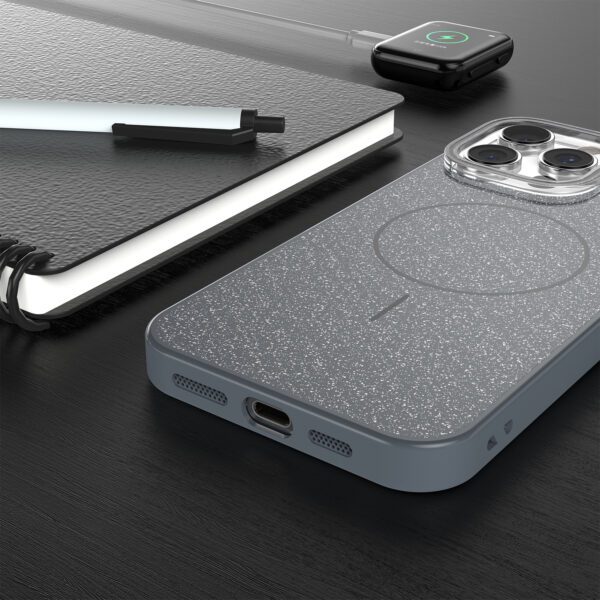 Glitter Thin Mag case for iPhone 13 6,1" black