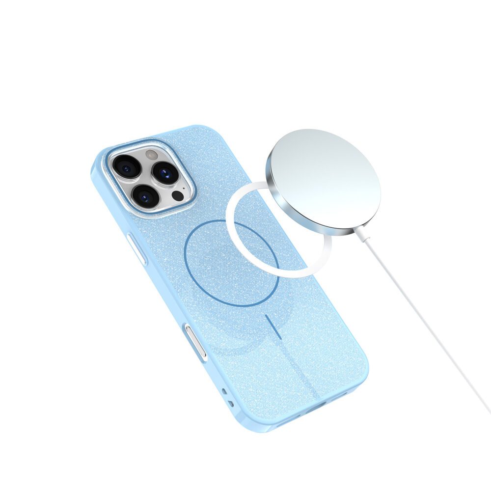 445358_oryg Glitter Thin Mag case for iPhone 16 Pro Max 6,9" blue