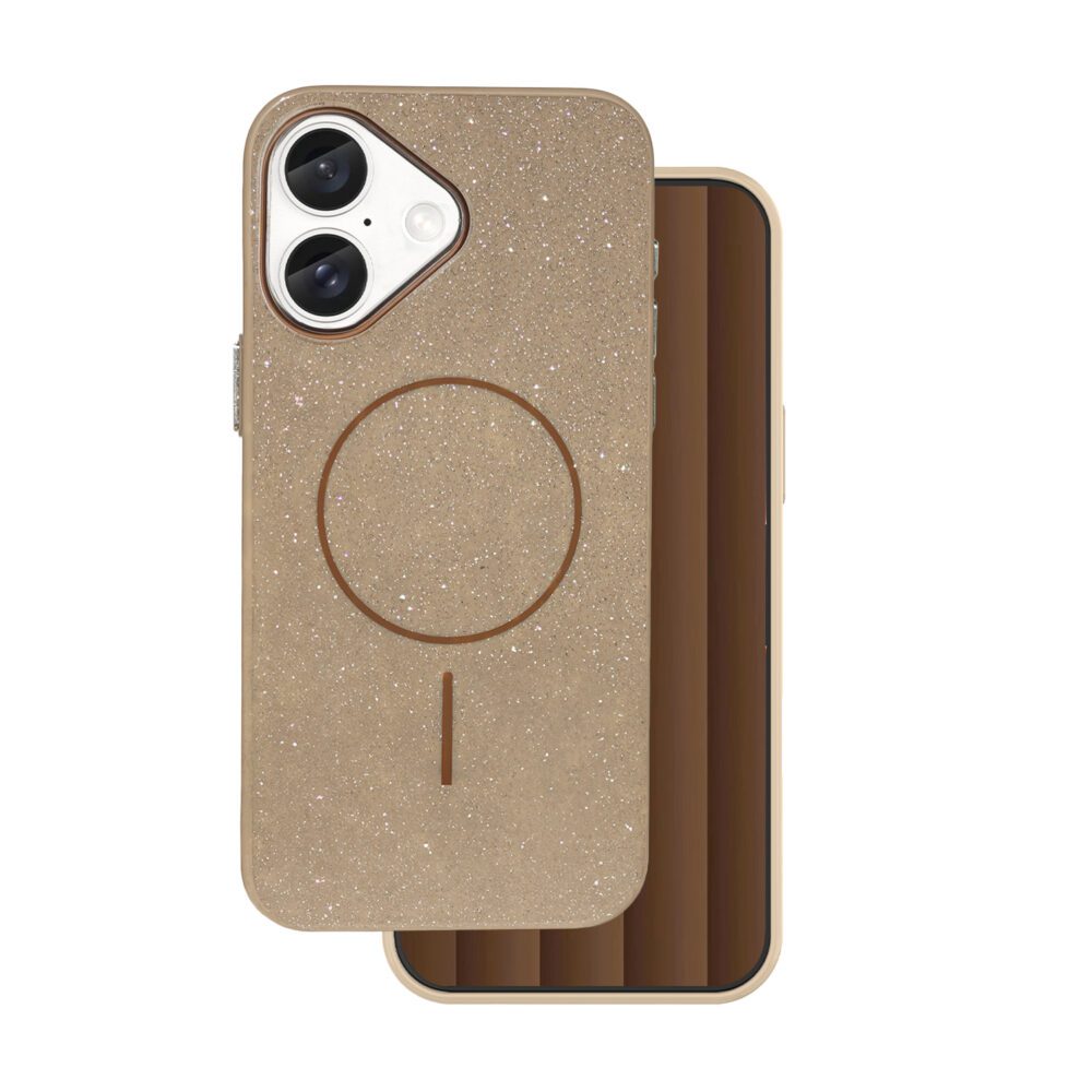 445361_oryg Glitter Thin Mag case for iPhone 16e brown