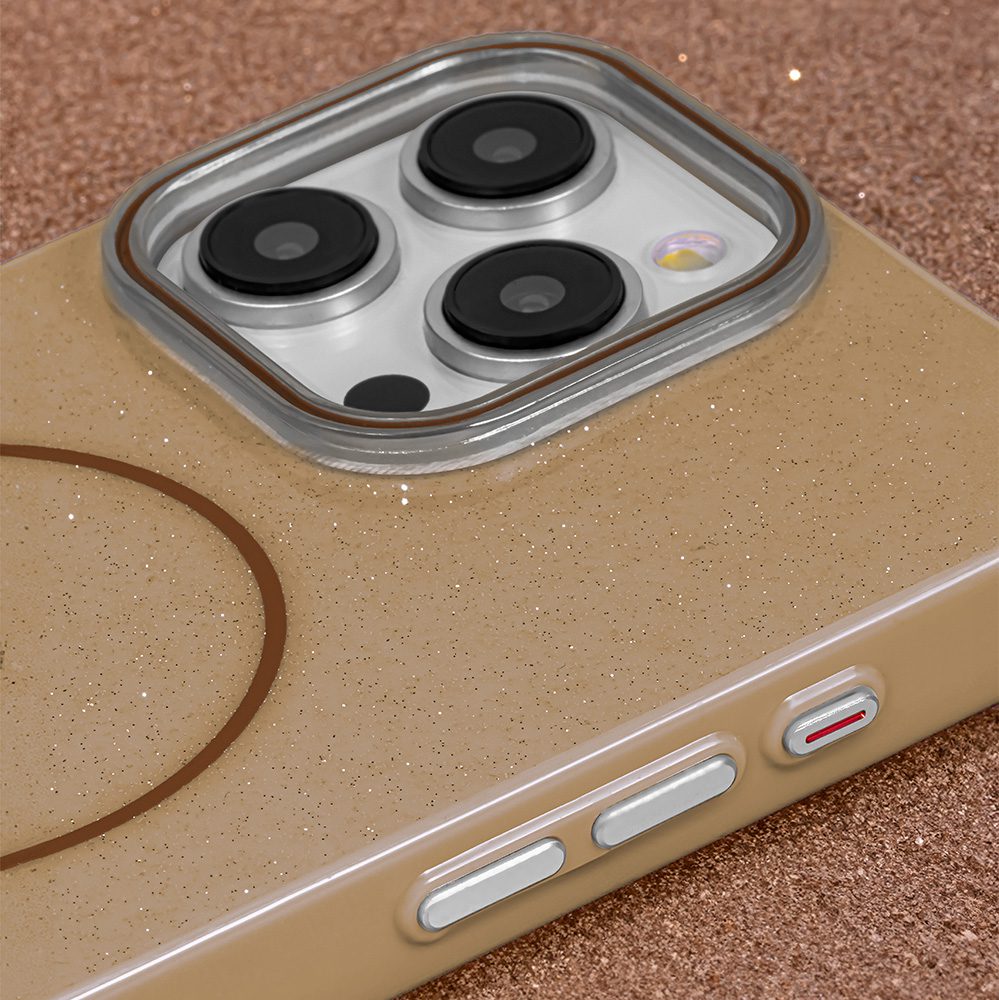 445363_oryg Glitter Thin Mag case for iPhone 16e brown