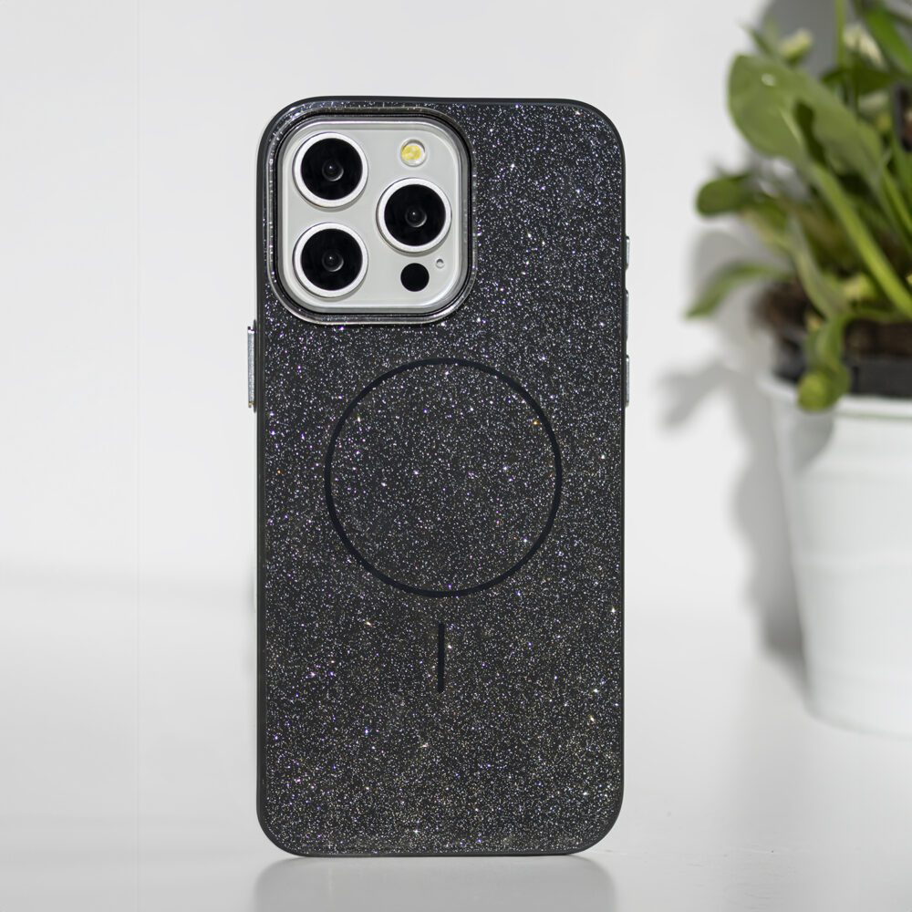 445370_oryg Glitter Thin Mag case for iPhone 16e black