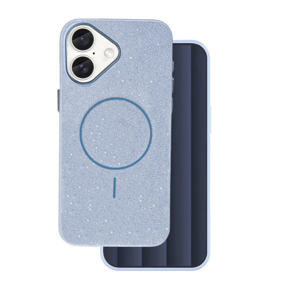 445377_oryg Glitter Thin Mag case for iPhone 16e blue
