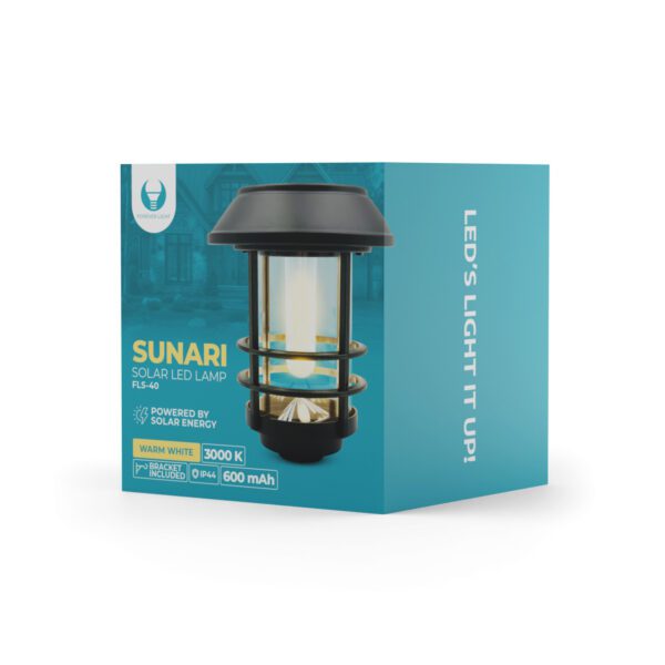 Forever Light Solar LED lamp lantern SUNARI FLS-40 black