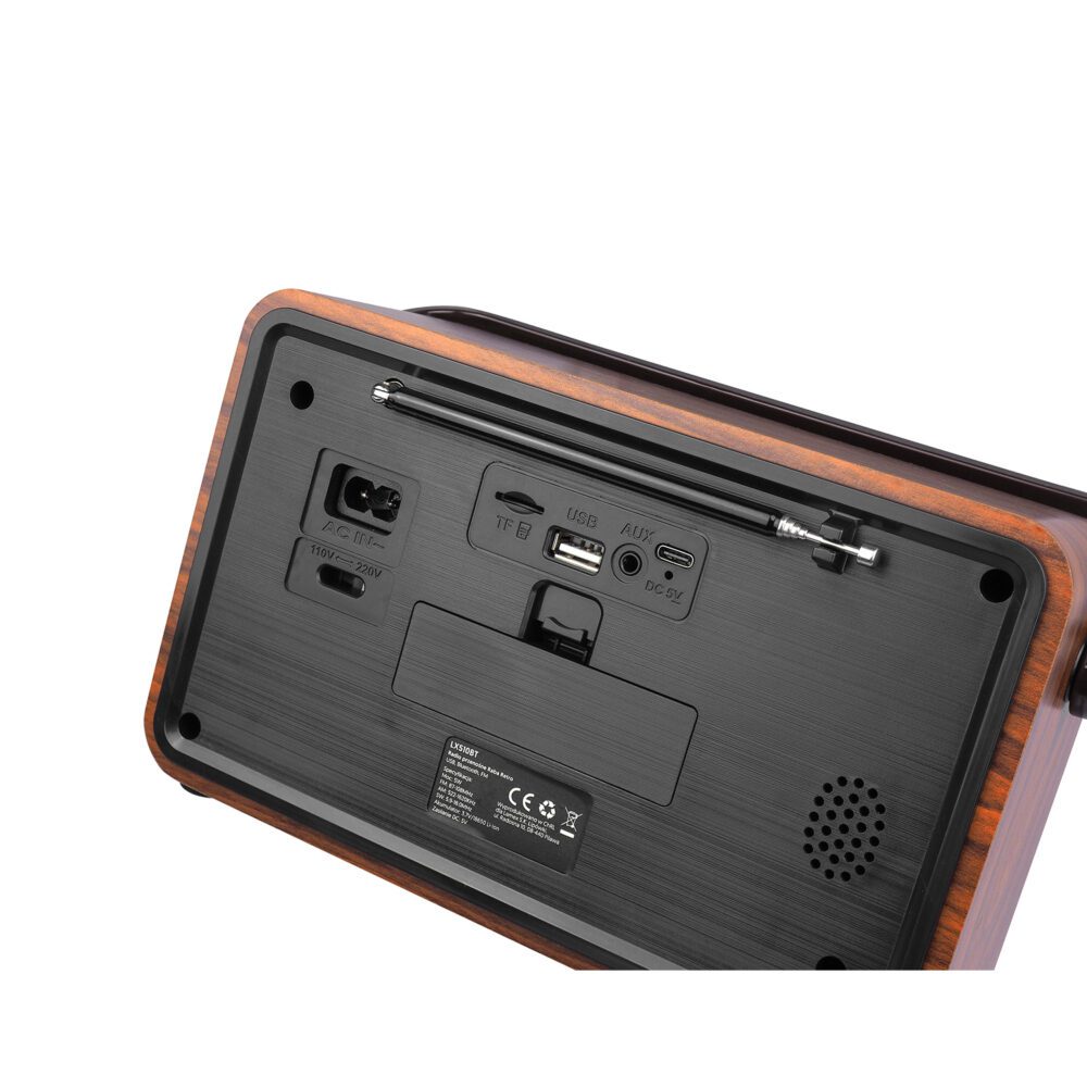 LTC portable retro radio RABA, remote, Bluetooth, FM, USB, SD, AUX, brown