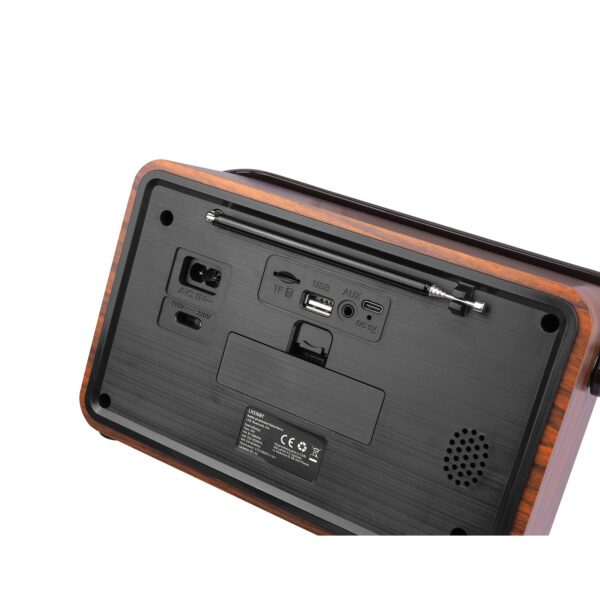 LTC portable retro radio RABA, remote, Bluetooth, FM, USB, SD, AUX, brown