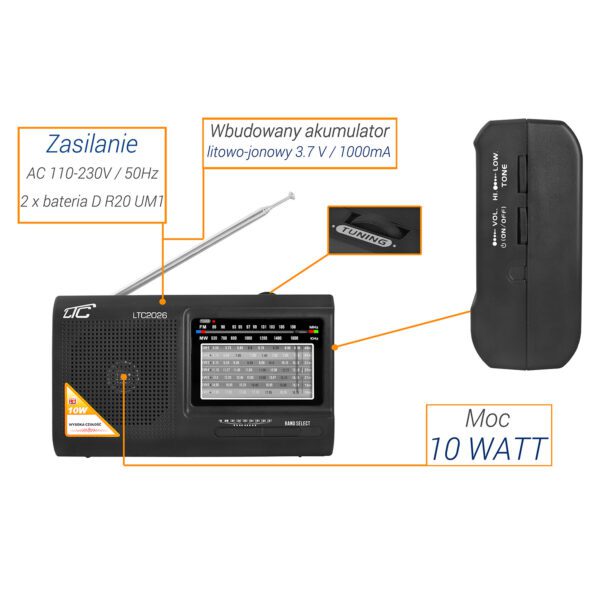 LTC portable radio WILGA, black