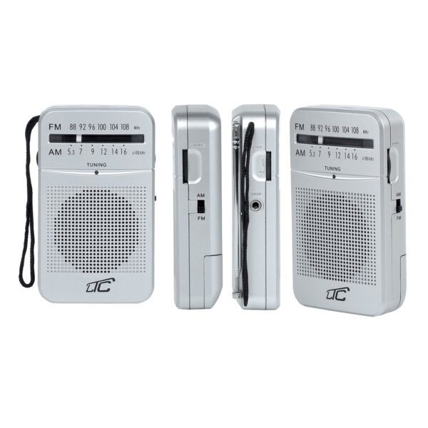 LTC portable pocket radio LEGA, AM/FM, mini jack, silver