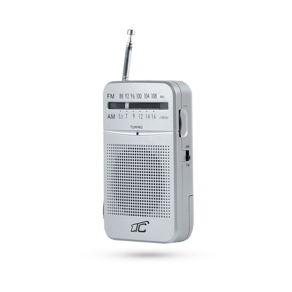 LTC portable pocket radio LEGA, AM/FM, mini jack, silver