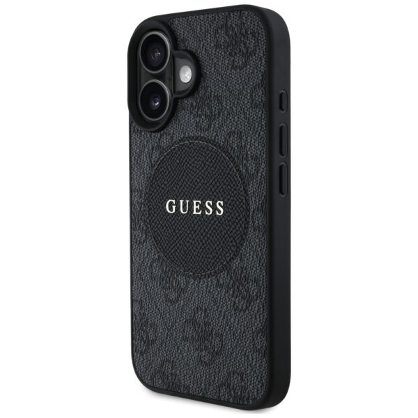 Guess HC MagSafe PU 4G Circle with Classic Logo case for iPhone 16 Black