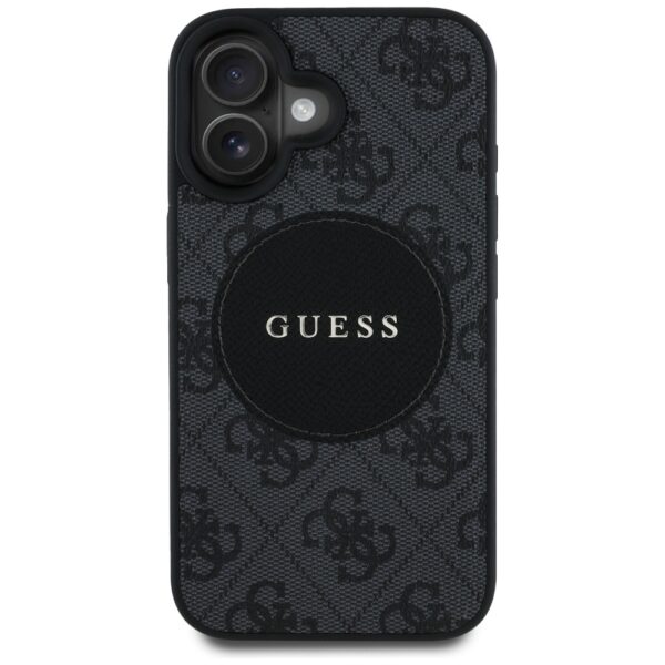 Guess HC MagSafe PU 4G Circle with Classic Logo case for iPhone 16 Black