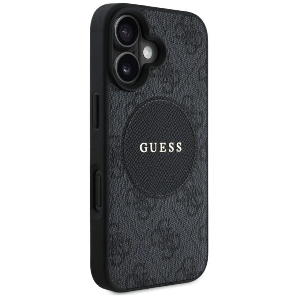 Guess HC MagSafe PU 4G Circle with Classic Logo case for iPhone 16 Black