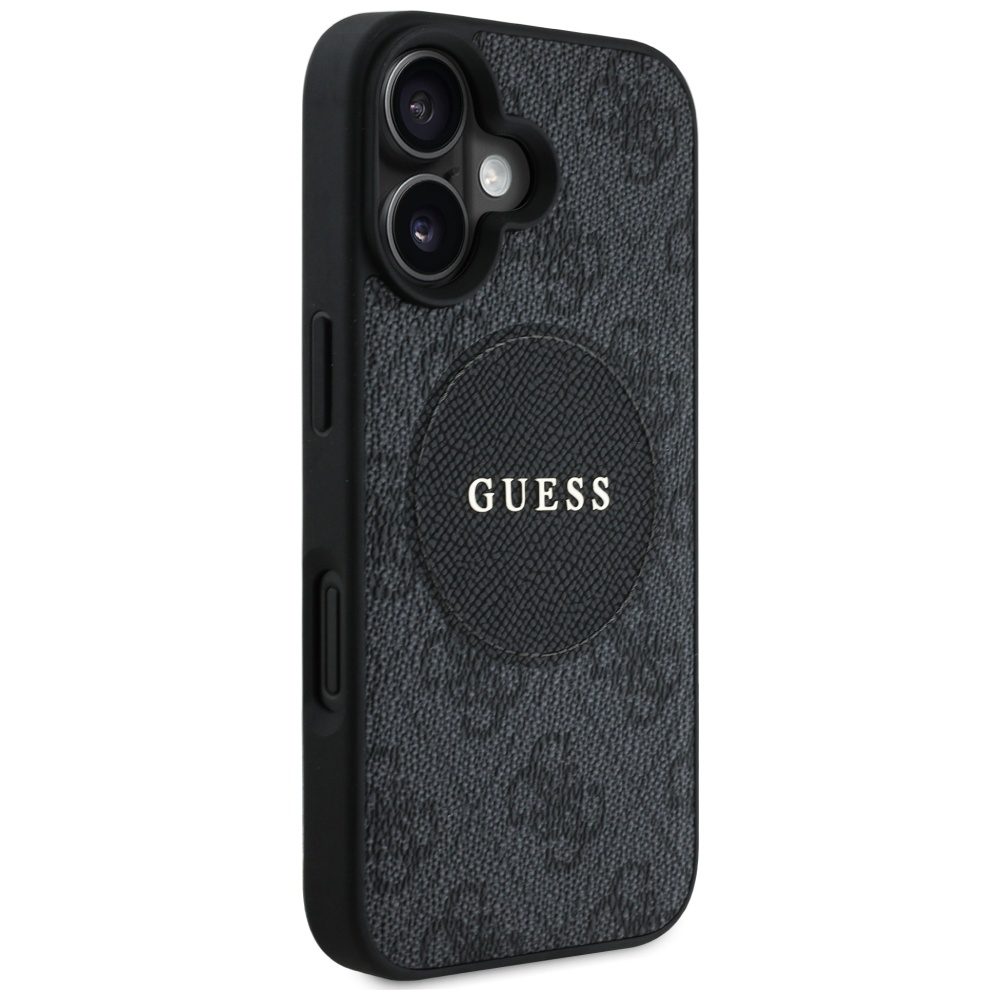 Guess HC MagSafe PU 4G Circle with Classic Logo case for iPhone 16 Black