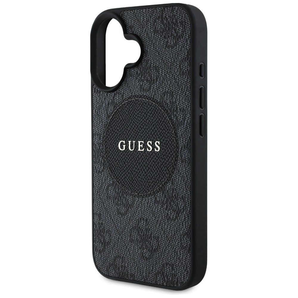 Guess HC MagSafe PU 4G Circle with Classic Logo case for iPhone 16 Black