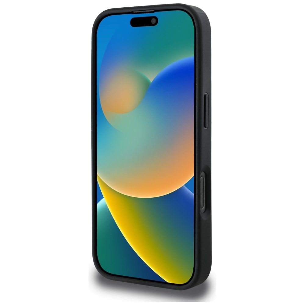 Guess HC MagSafe PU 4G Circle with Classic Logo case for iPhone 16 Pro Black