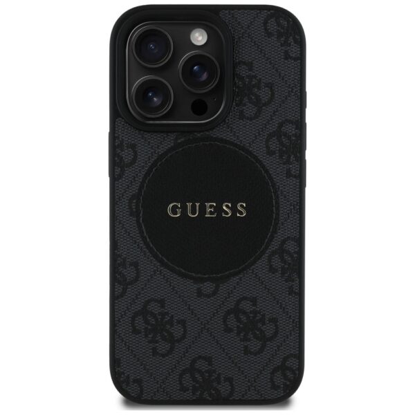 Guess HC MagSafe PU 4G Circle with Classic Logo case for iPhone 16 Pro Max Black