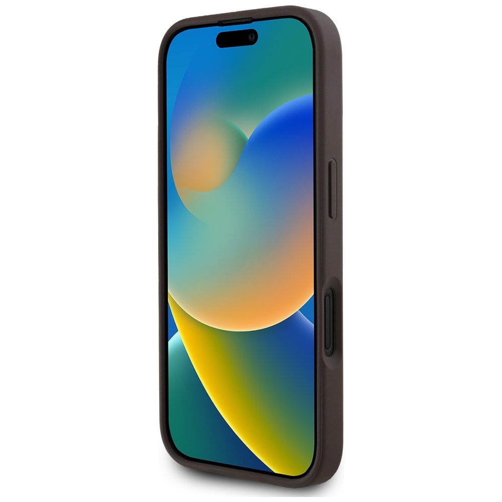 448473_oryg Guess HC MagSafe PU 4G Circle with Classic Logo case for iPhone 16 Brown