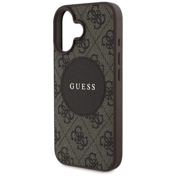 448474_oryg Guess HC MagSafe PU 4G Circle with Classic Logo case for iPhone 16 Brown