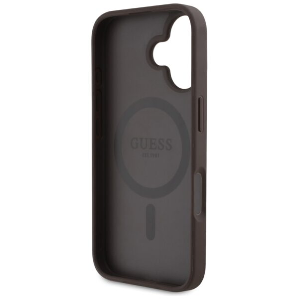 448475_oryg Guess HC MagSafe PU 4G Circle with Classic Logo case for iPhone 16 Brown