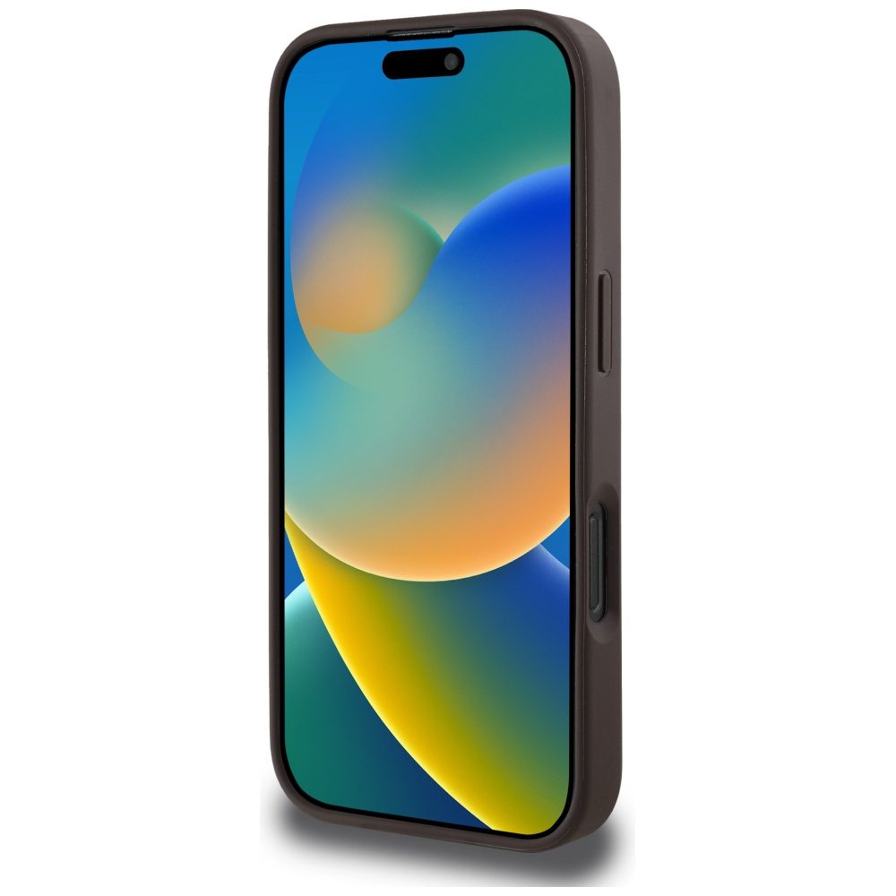 Guess HC MagSafe PU 4G Circle with Classic Logo case for iPhone 16 Pro Max Brown