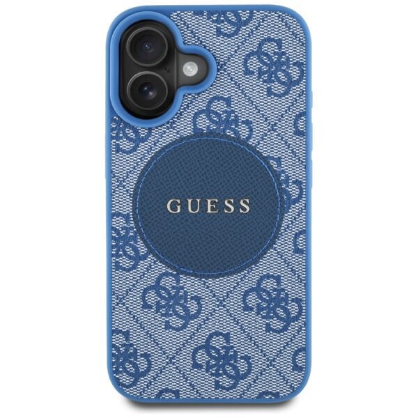 448495_oryg Guess HC MagSafe PU 4G Circle with Classic Logo case for iPhone 16 Blue