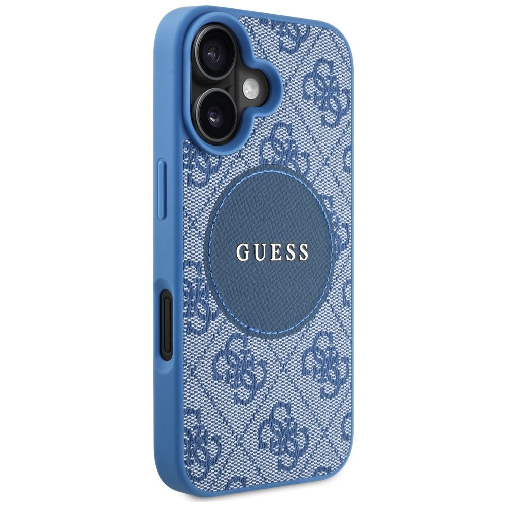 448496_oryg Guess HC MagSafe PU 4G Circle with Classic Logo case for iPhone 16 Blue
