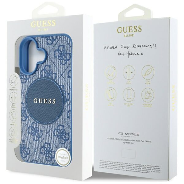 448500_oryg Guess HC MagSafe PU 4G Circle with Classic Logo case for iPhone 16 Blue