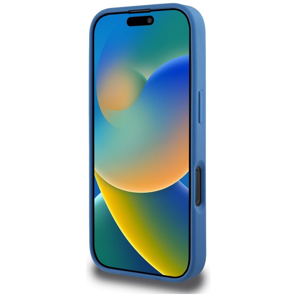 Guess HC MagSafe PU 4G Circle with Classic Logo case for iPhone 16 Pro Max Blue