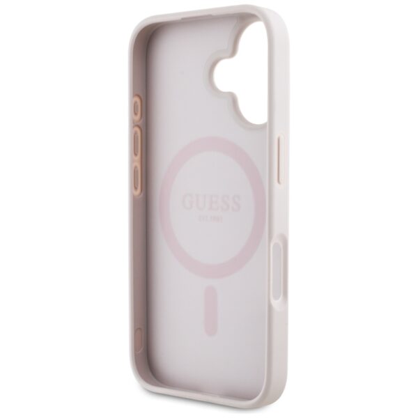 448523_oryg Guess HC MagSafe PU 4G Circle with Classic Logo case for iPhone 16 Pink