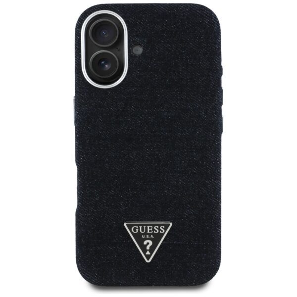 448543_oryg Guess HC MagSafe FW Denim Triangle Logo Case for iPhone 16 Black