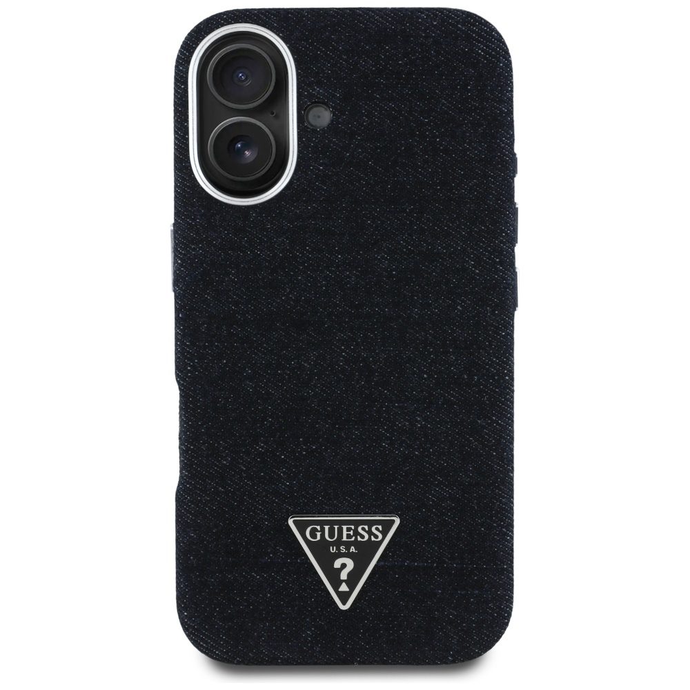 448543_oryg Guess HC MagSafe FW Denim Triangle Logo Case for iPhone 16 Black
