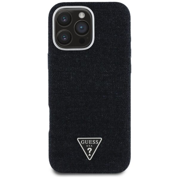 448551_oryg Guess HC MagSafe FW Denim Triangle Logo Case for iPhone 16 Pro Black