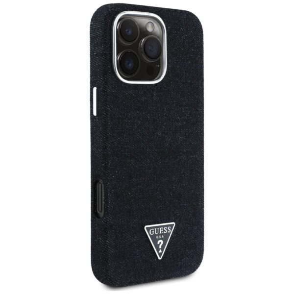 Guess HC MagSafe FW Denim Triangle Logo Case for iPhone 16 Pro Max Black