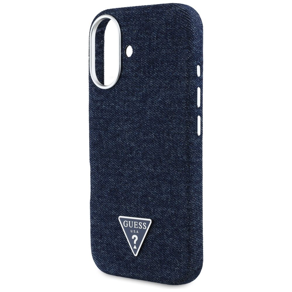 448570_oryg Guess HC MagSafe FW Denim Triangle Logo Case for iPhone 16 Blue