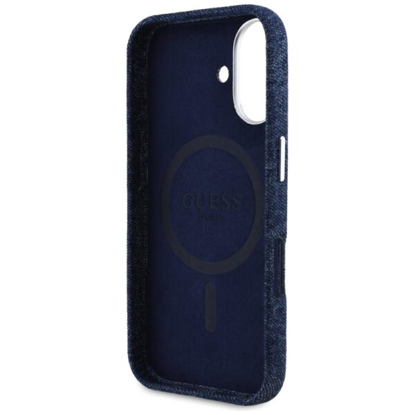 448571_oryg Guess HC MagSafe FW Denim Triangle Logo Case for iPhone 16 Blue