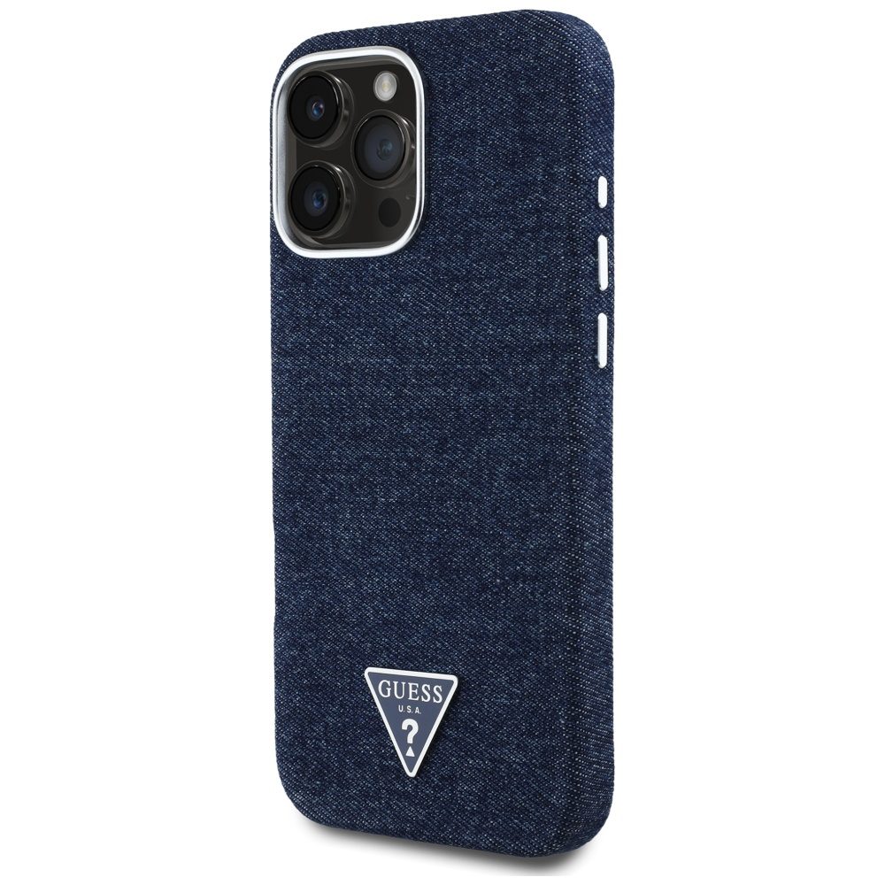 448574_oryg Guess HC MagSafe FW Denim Triangle Logo Case for iPhone 16 Pro Blue