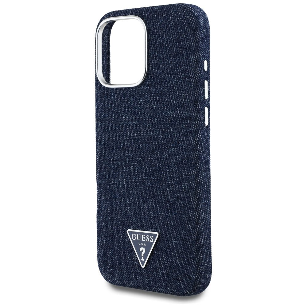 448586_oryg Guess HC MagSafe FW Denim Triangle Logo Case for iPhone 16 Pro Max Blue