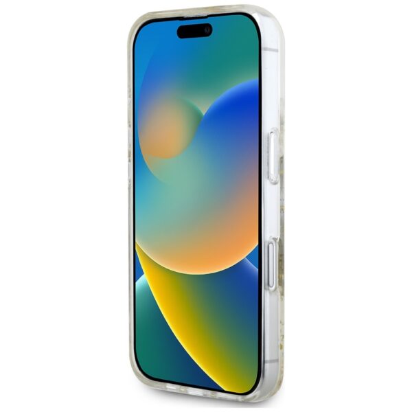 Guess HC MagSafe Resin Flowers and Glitter case for iPhone 16 Beige