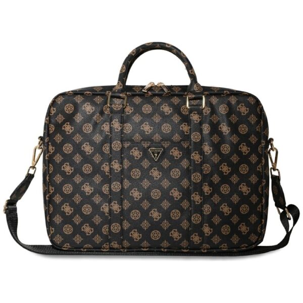 Guess Computer Bag Peony Front Pocket & Zipper Triangle Logo for 16" Laptop Black
