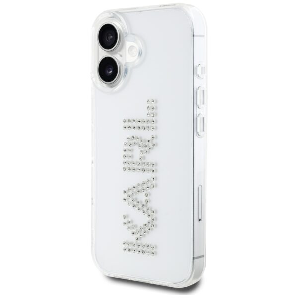Karl Lagerfeld HC IML Rhinestones Logo case for iPhone 16 Transparent