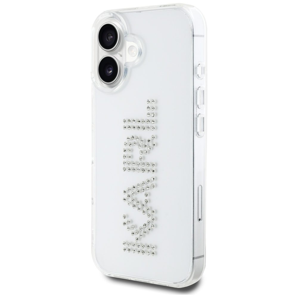 Karl Lagerfeld HC IML Rhinestones Logo case for iPhone 16 Transparent