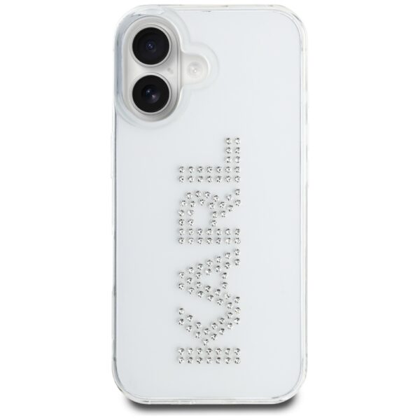 Karl Lagerfeld HC IML Rhinestones Logo case for iPhone 16 Transparent