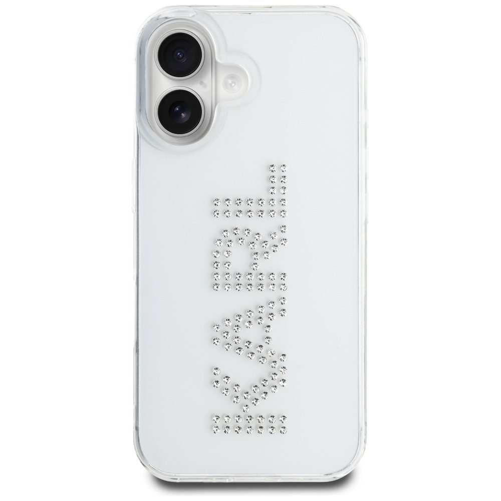 Karl Lagerfeld HC IML Rhinestones Logo case for iPhone 16 Transparent