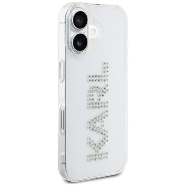 Karl Lagerfeld HC IML Rhinestones Logo case for iPhone 16 Transparent