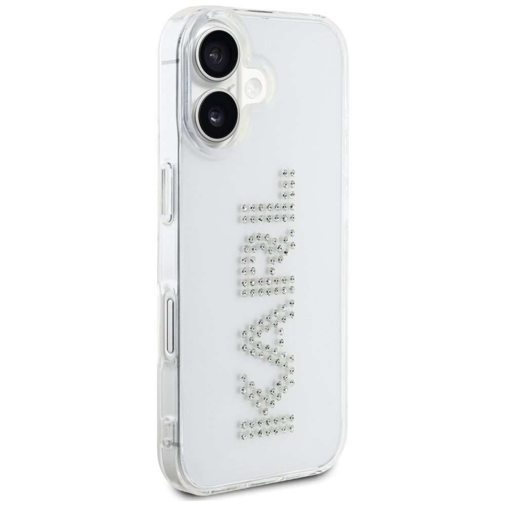 Karl Lagerfeld HC IML Rhinestones Logo case for iPhone 16 Transparent